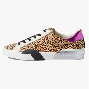 Dolce Vita Womens Zina Calf Hair Leopard Low Top Sneakers Size 8.5 Fashion